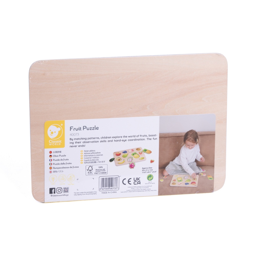 Wooden Puzzle - Fruit - 12pcs