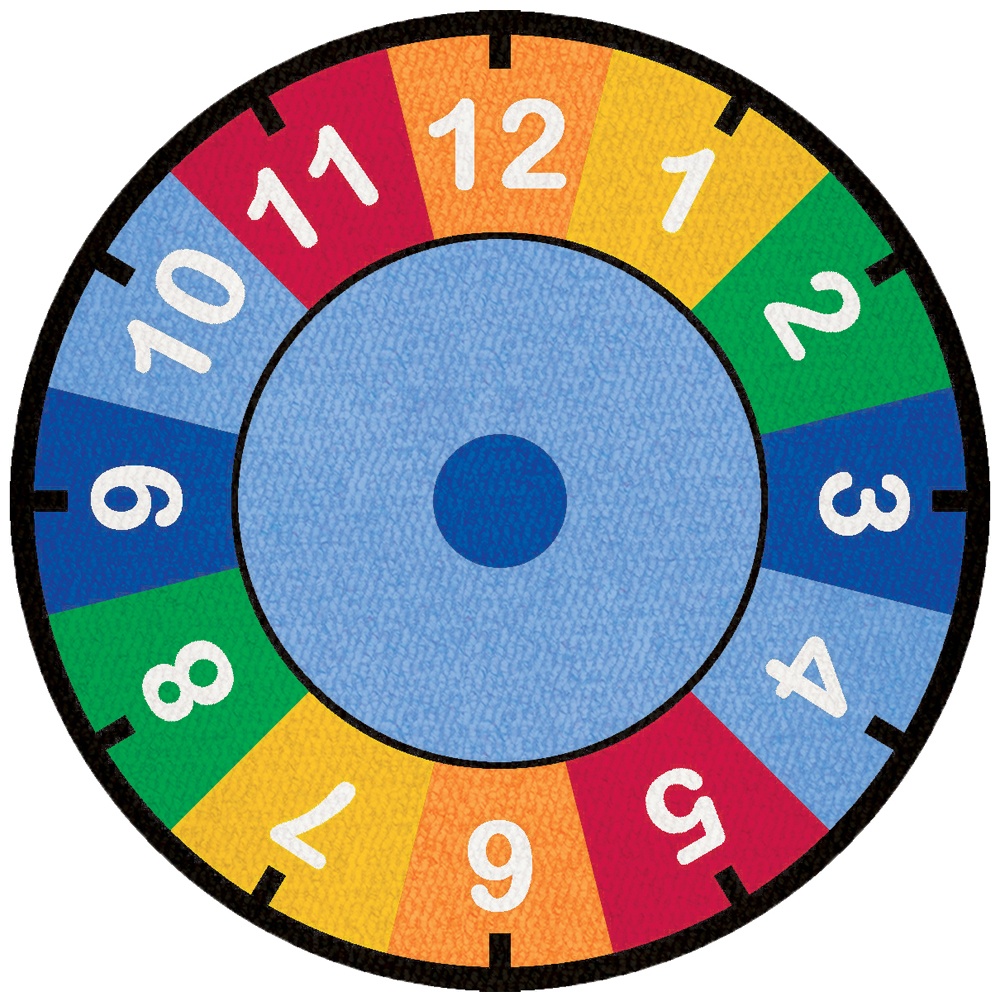 Learning Classroom Carpets - Clock - Round