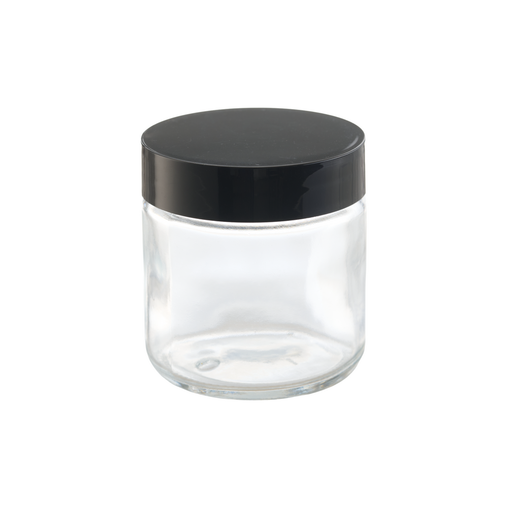 100ml Glass Jars with Black Lids - 24 Units