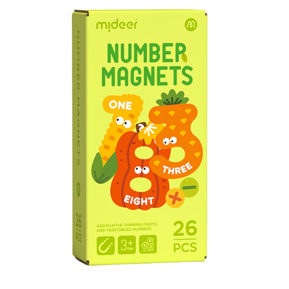 Number Magnets - Fruit & Vegetable Number Mangets - 26pcs