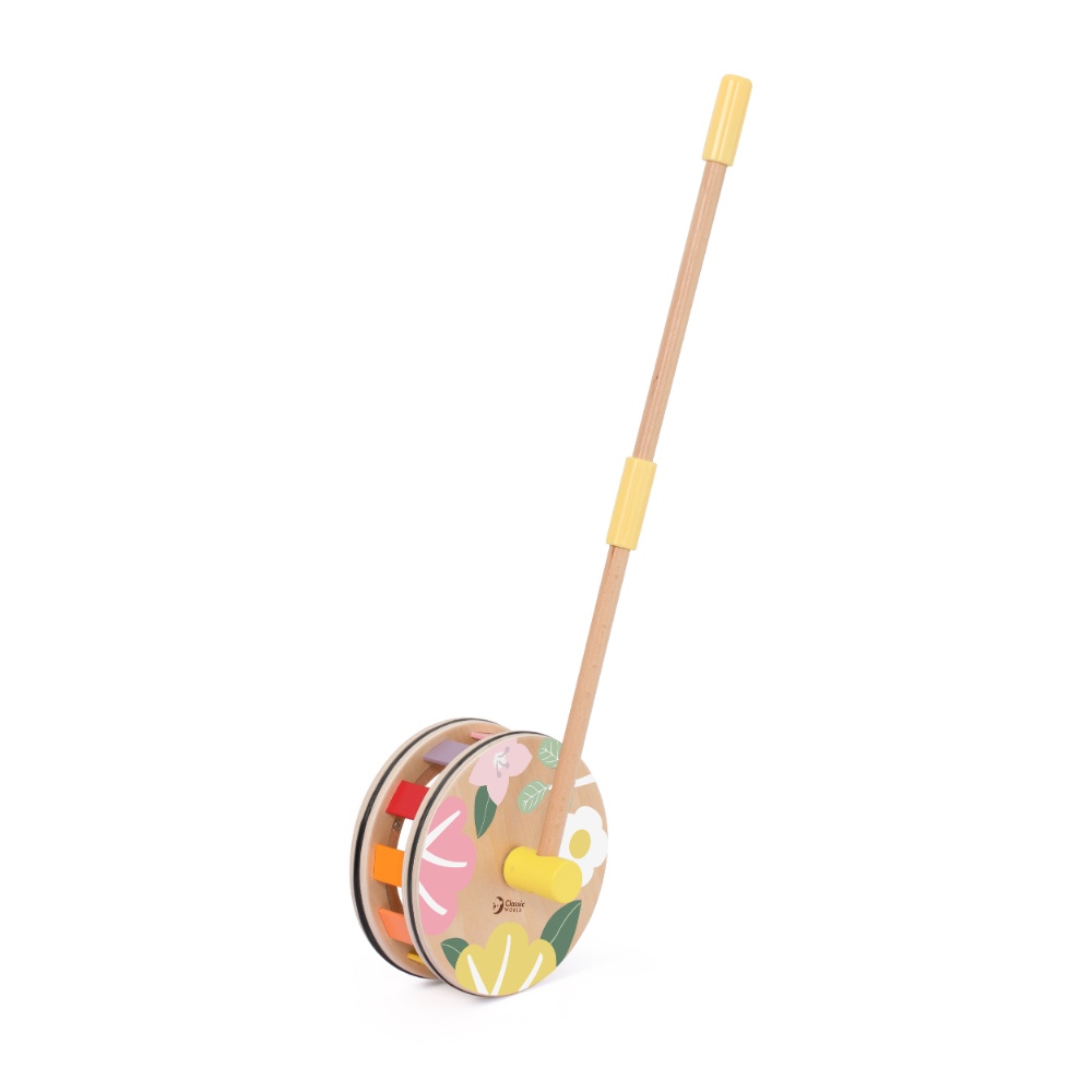 Pull & Push Toy - Wooden Rainbow Roll