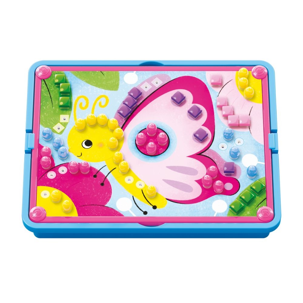 FantaColor Nature Peg Board Set - Mosaic Art Activity with Pattern Cards