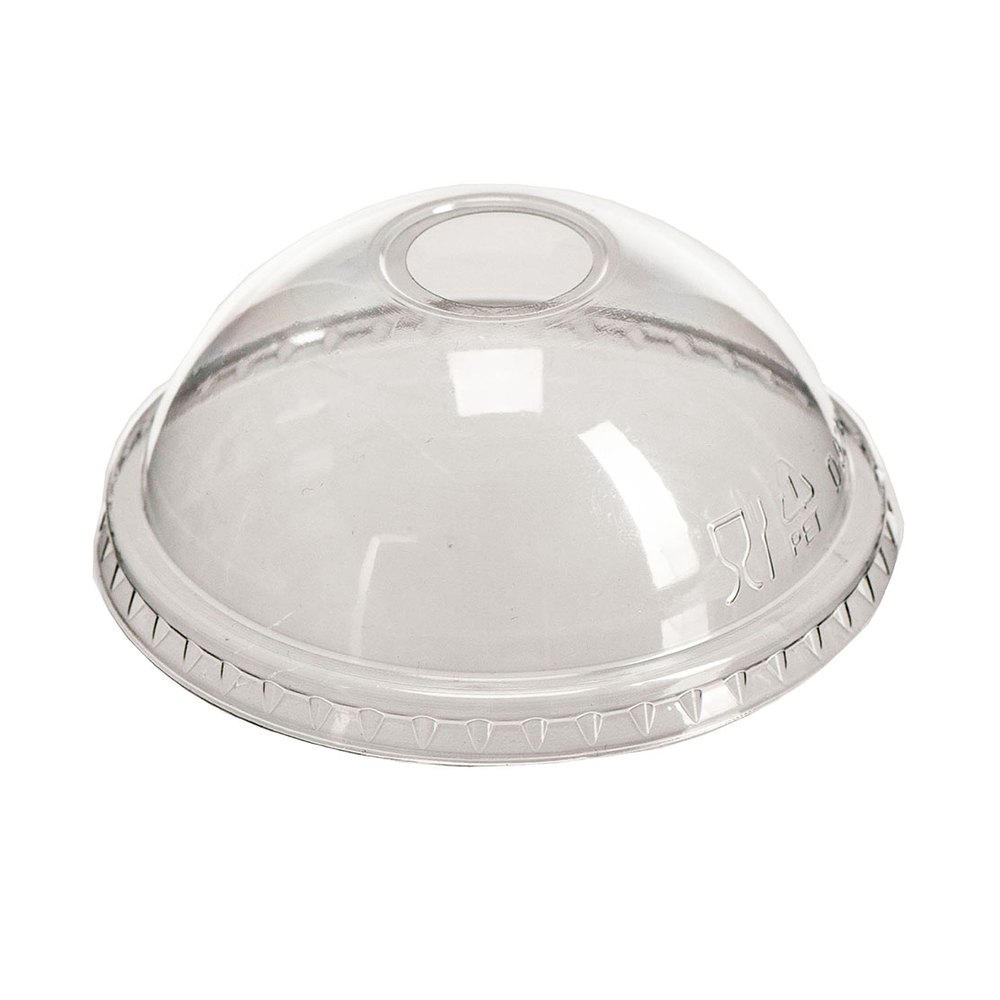 Unbranded Clear PET Dome Lids with Hole for 500ml Cups - 1000 Lids