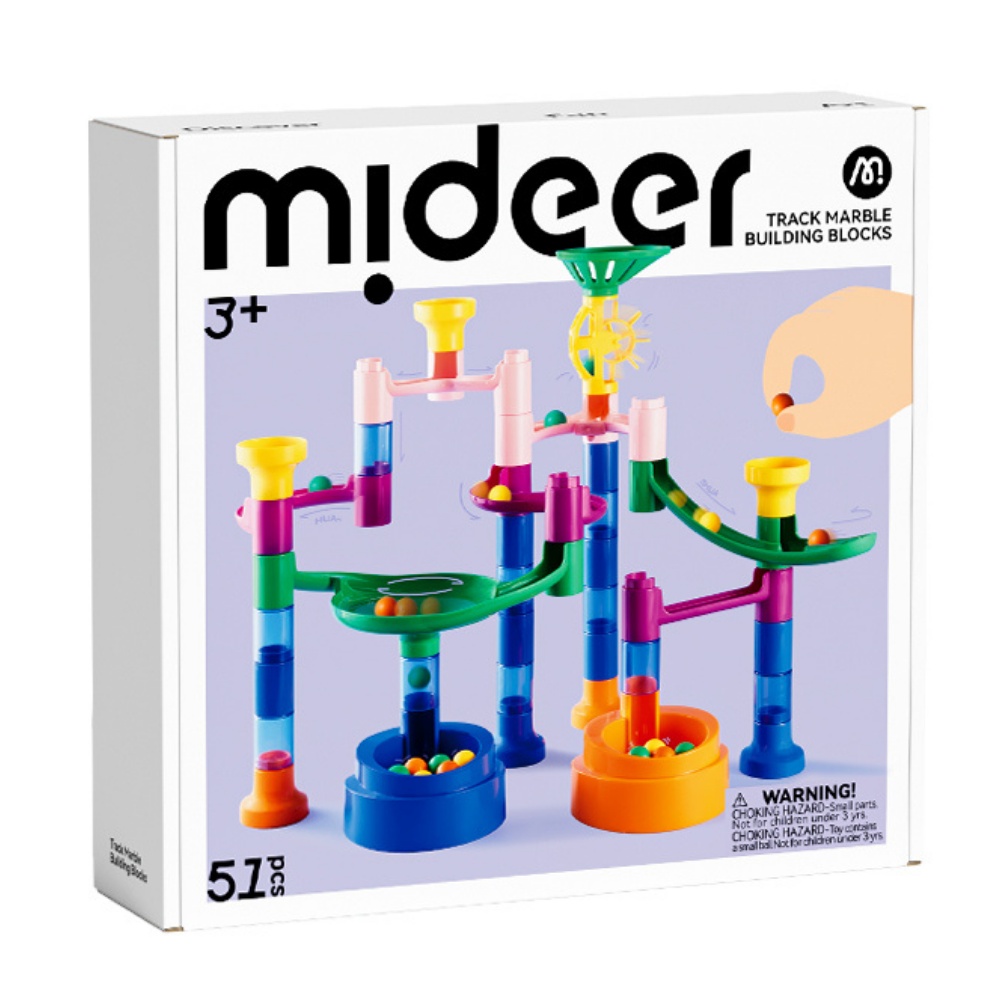 Marble Run Track Building Block Toy - 51 Pieces with Water Play