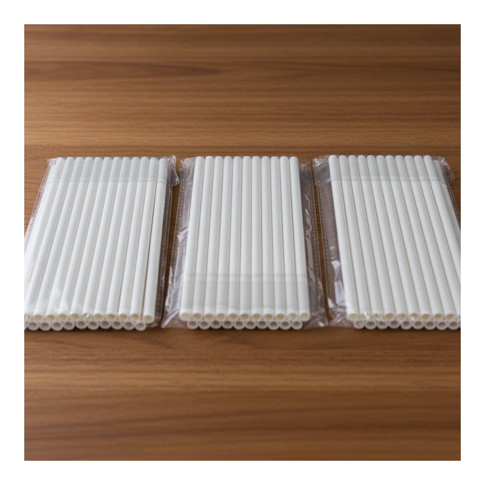 Straws- White Colour Paper (25) — 4 packs