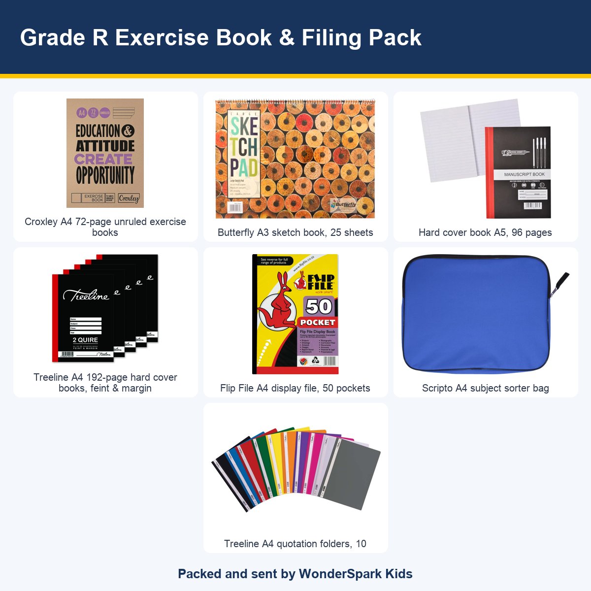 WonderSpark Kids Grade R Exercise Book & Filing Pack