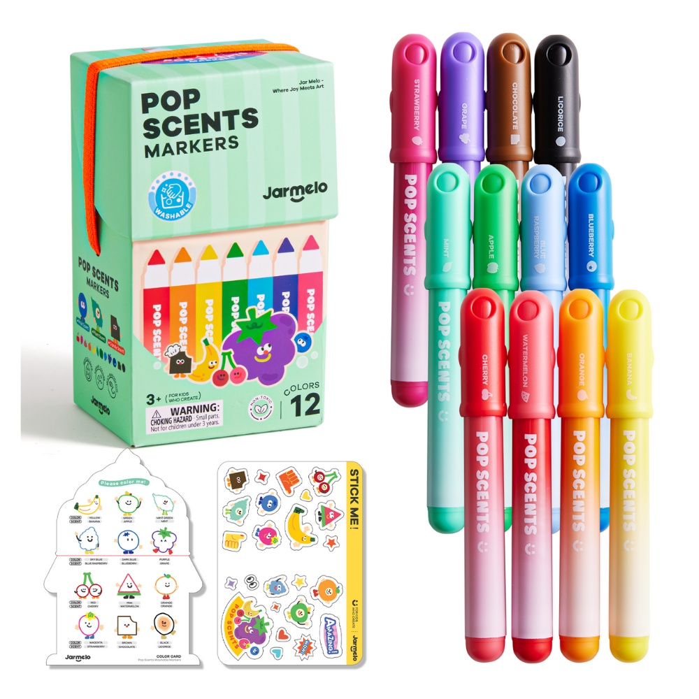 Scented Markers - 12 Washable Non-Toxic Colours