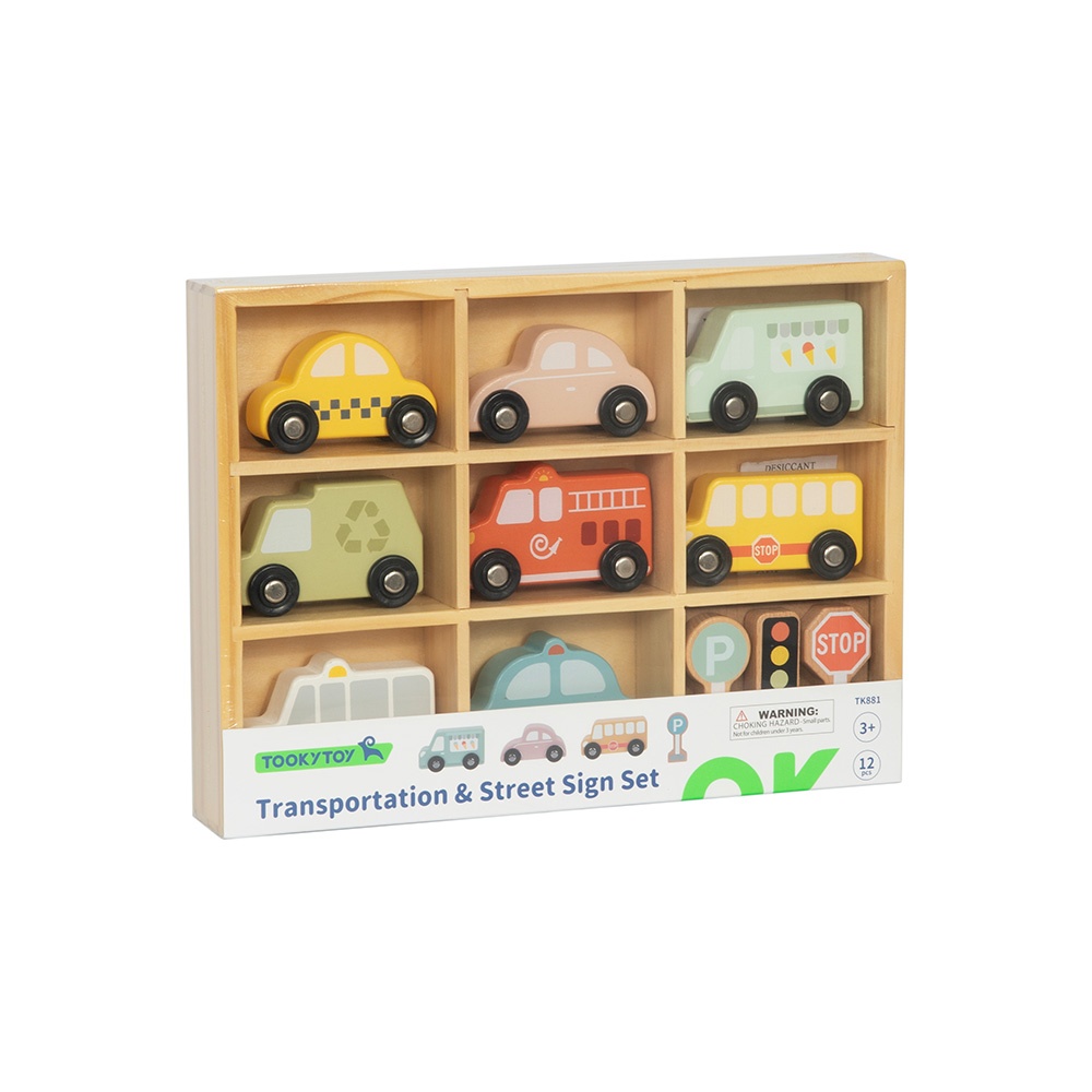 Transportation & Street Sign Set - 12 Piece Pastel Set