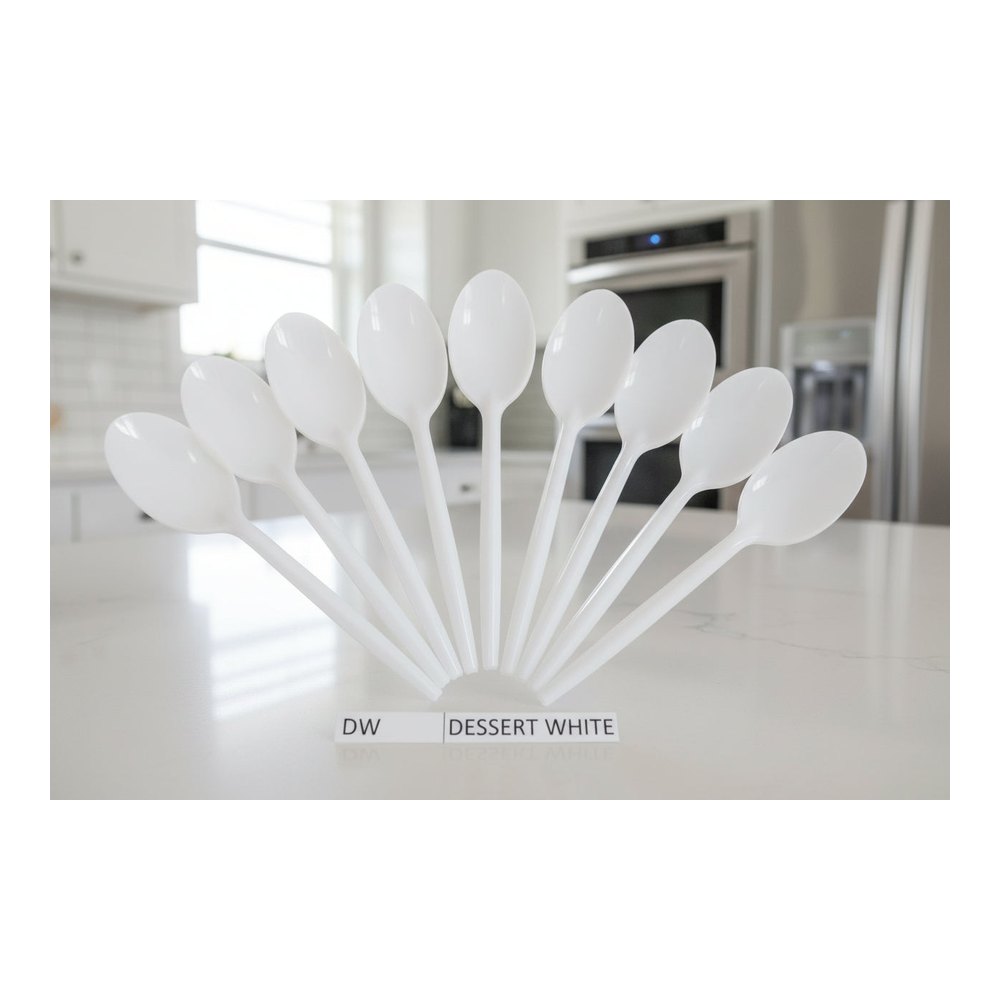 Plastic Dessert Spoons (250 units)