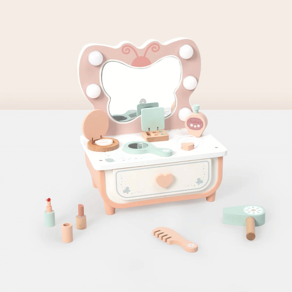 Pretend Play Butterfly Dressing Table Set - 14 Pieces