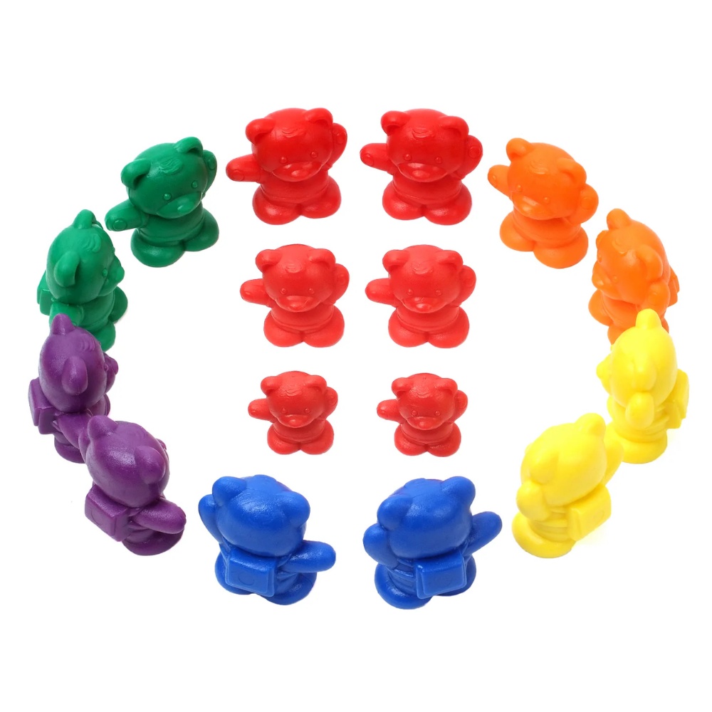 Counters - Bears Weighted 6 Colours - 96Pc Polybag