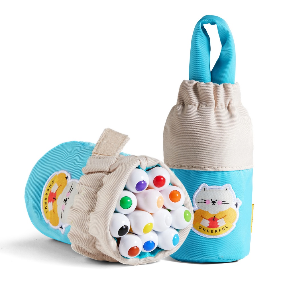 Twistable Washable Silky Crayons in Carry Bag - 12 Colours