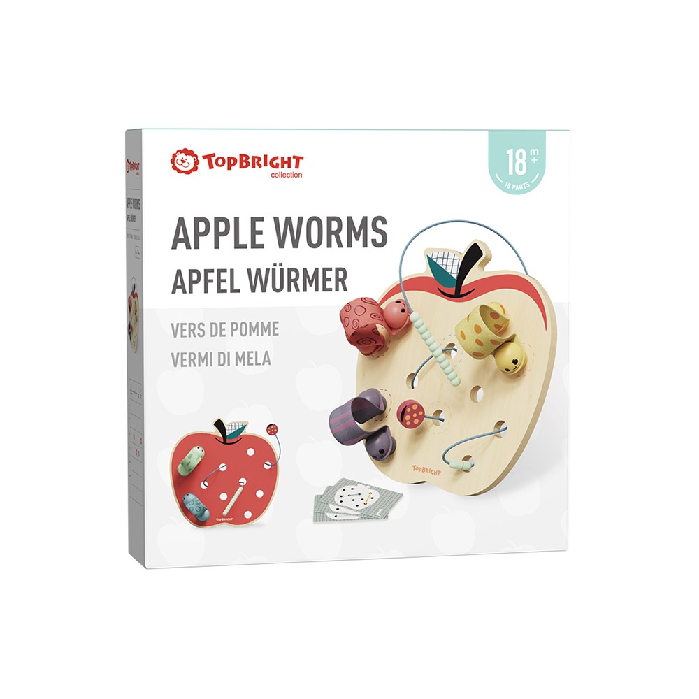 TopBright - Apple Worms Fine Motor Game with Activity Cards