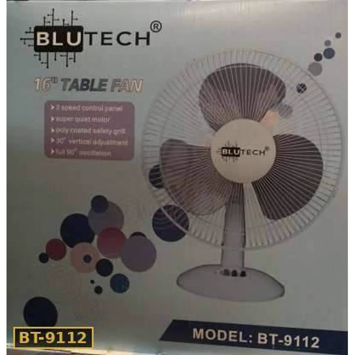BluTech BT9112 16-inch Table Fan