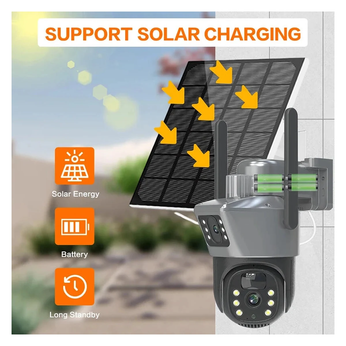 V380 4MP Dual-Lens Solar 4G Security Camera